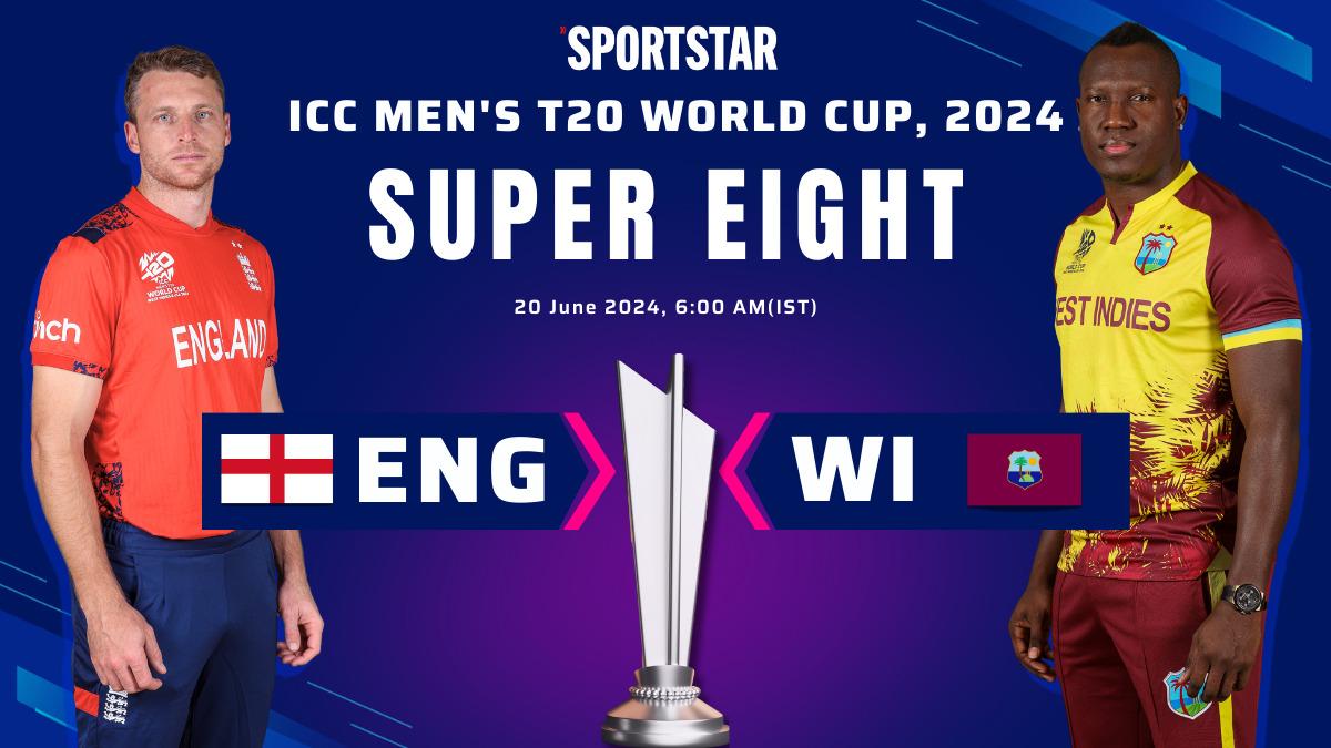 WI vs ENG Live Score, T20 World Cup 2024: Pooran, Powell cameos power West Indies to 180/4 vs England